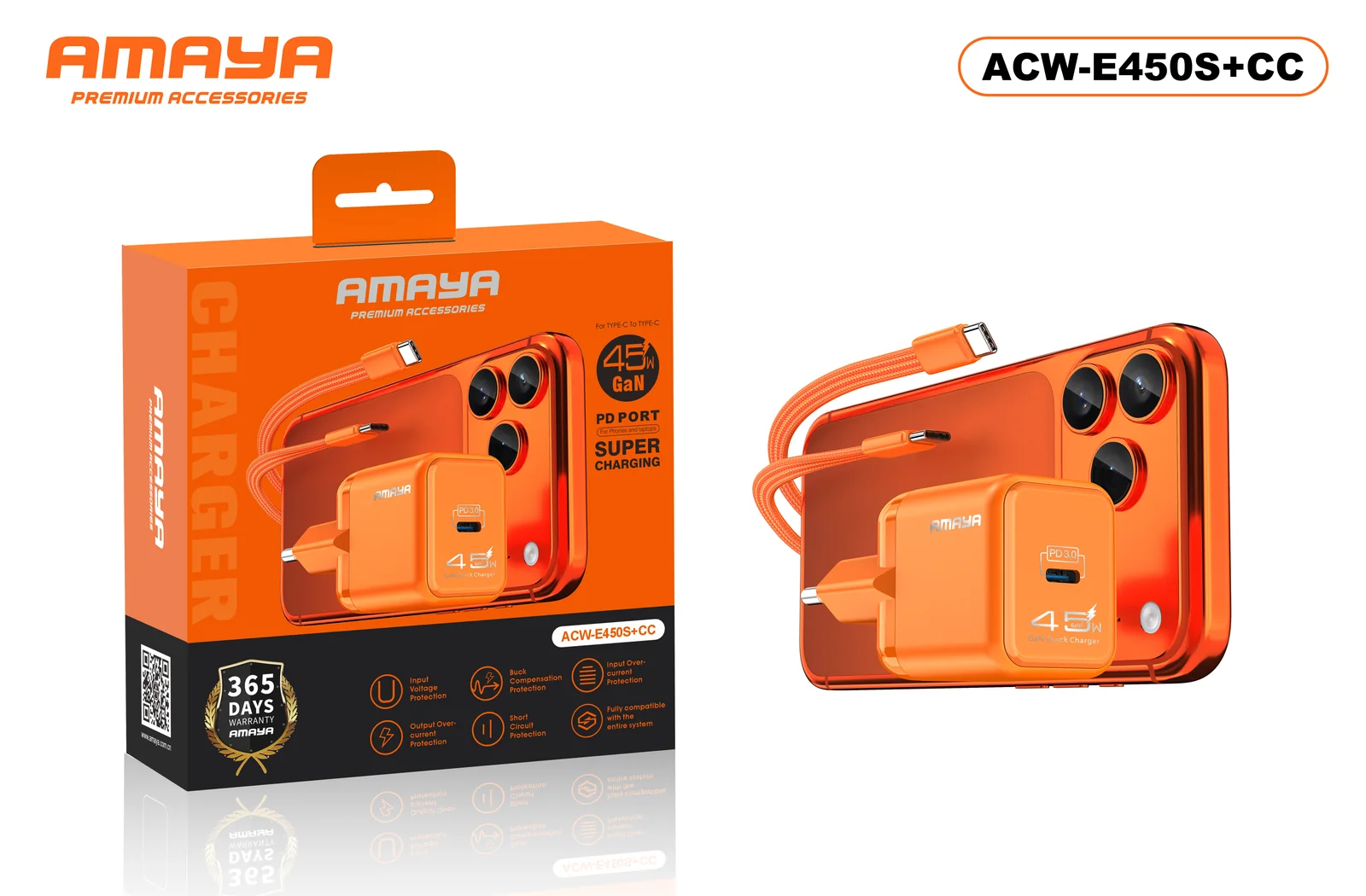 AMAYA ACW-E450S+CC wall charger set